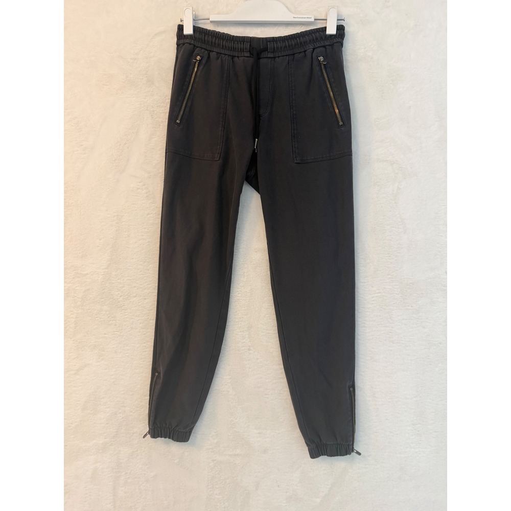 Athleta La Viva Joggers Pants Black Size 0 Zipper Pockets Ankle Zip Cargo Jogger